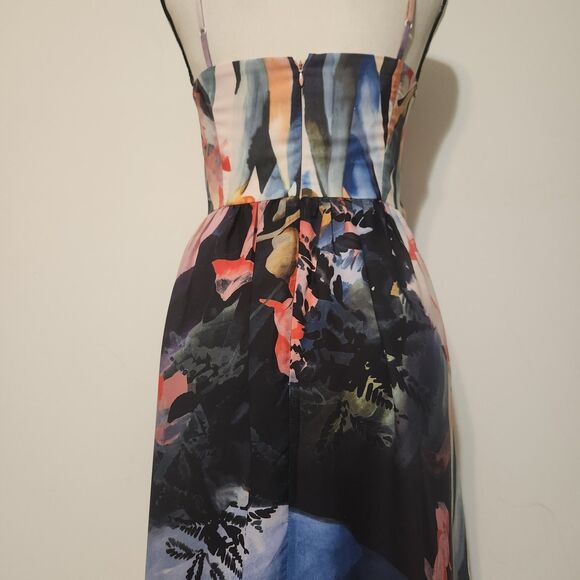 Corey Lynn Calter Anthropologie Daybreak Watercolor Midi sun Dress sz 4 - Picture 7 of 10